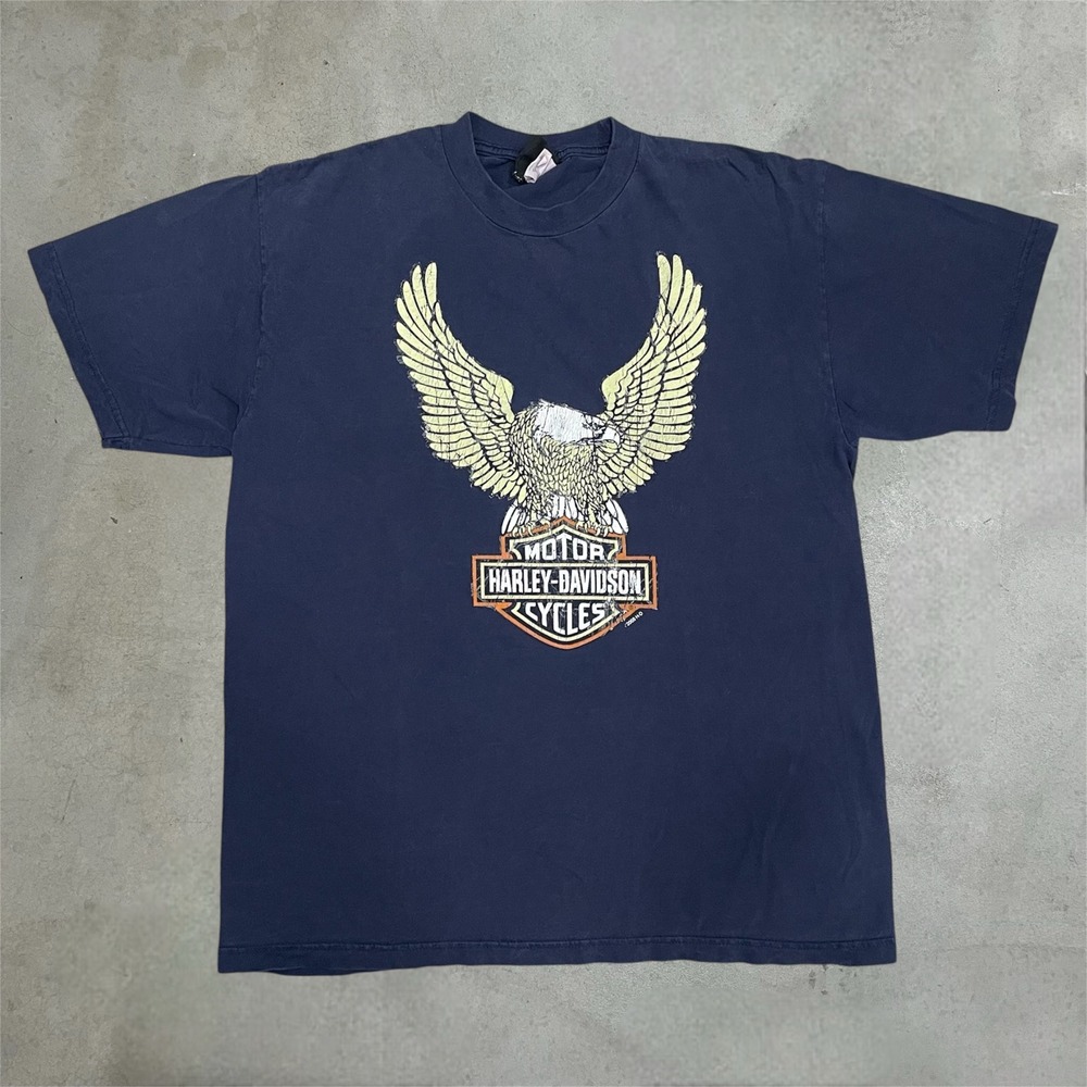 Harley Davidson T-Shirt Mens XL Navy Blue Eagle Graphic Antelope Valley CA 2008